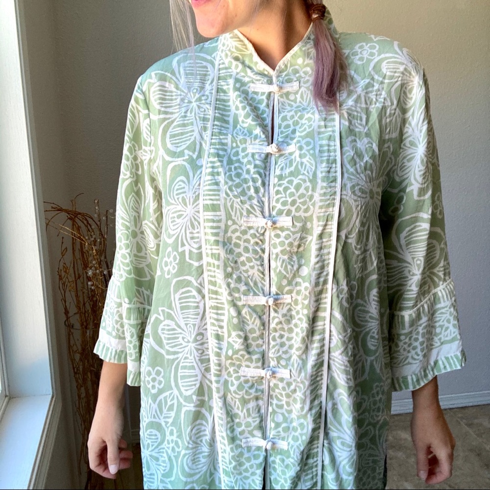 Bob Mackie Vintage Wearable Art Silk Green Coat